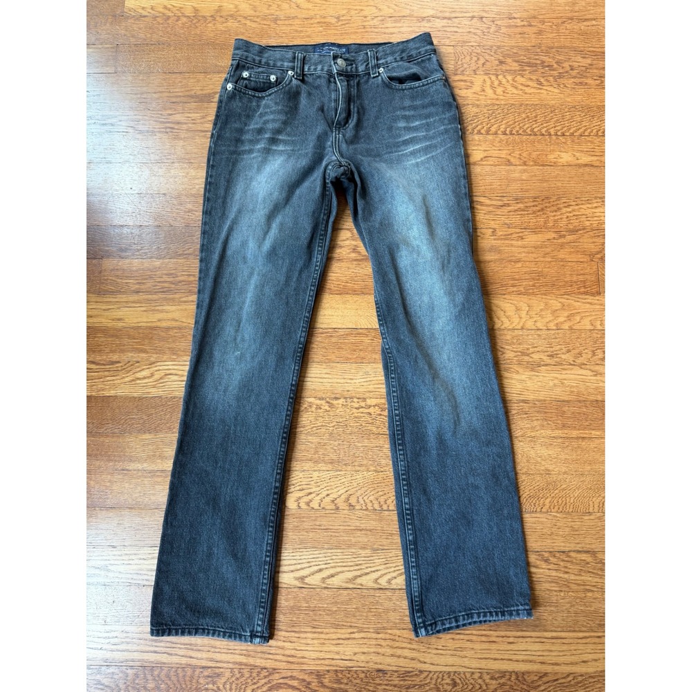 London Jean Womens Straight Leg Faded Black Denim Jeans Size 4 Made in USA